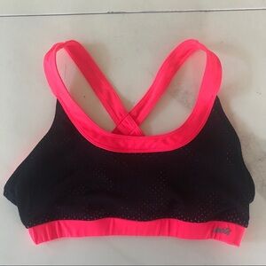Avia Neon Pink Sports Bra w/ Black Mesh
